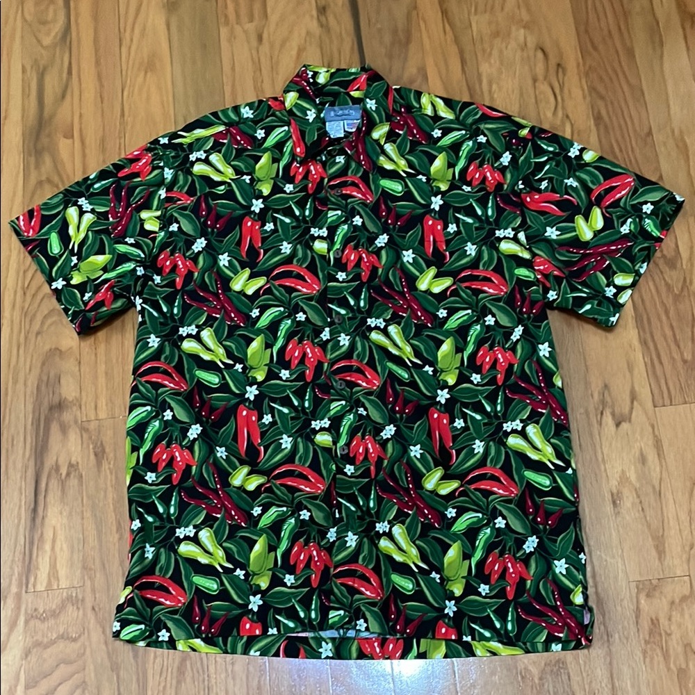 Men's Tropical Print Shirt - Multicolor Short Sleeve Size XL Made in the USA